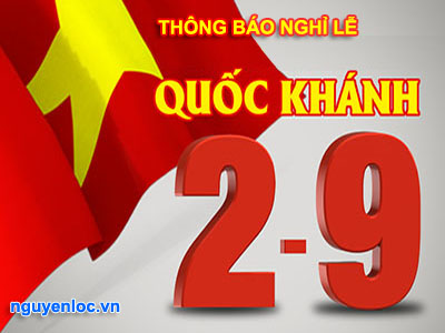 Thông báo nghỉ lễ Quốc khánh 2-9-2016